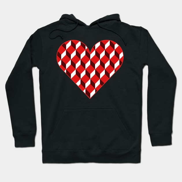 Cube Pattern Heart Hoodie by TTLOVE